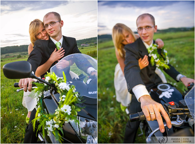 sesja ślubna pary młodej na motocyklu | bride & groom on the motorbike
