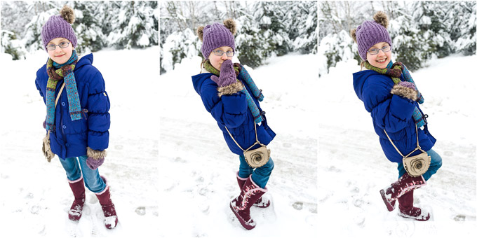 zimowy portret dziewczynki w plenerze